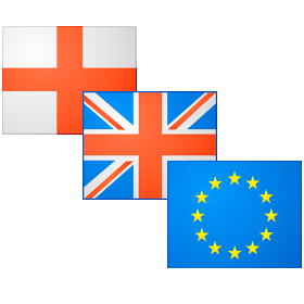 Flags of England, UK and EU